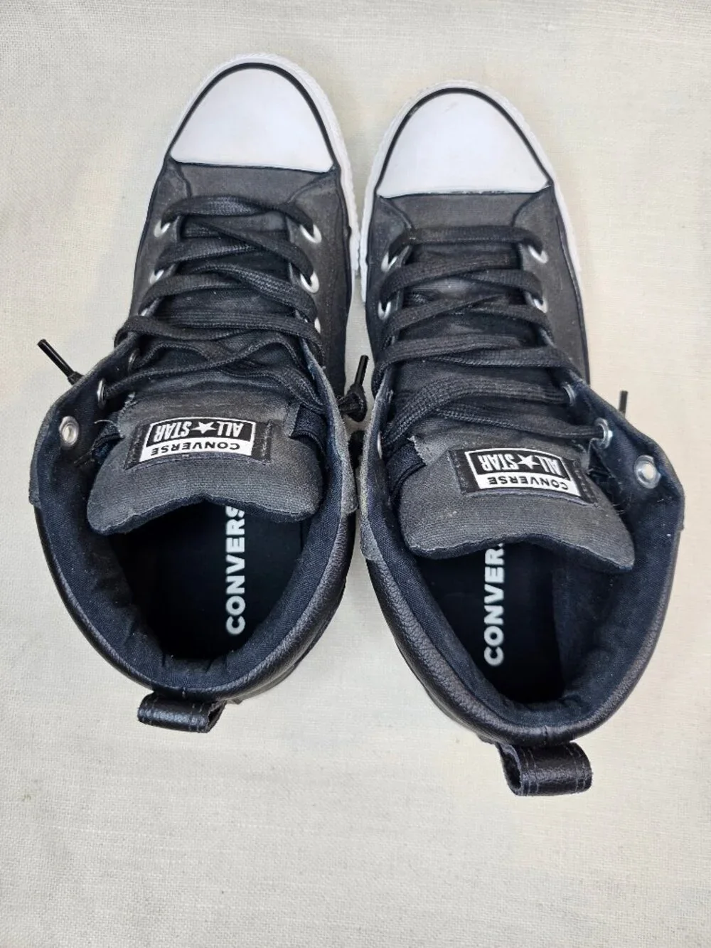 Converse Black and White Mid-Top Sneakers - Picture 6 of 8